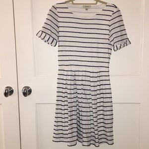 Anthropologie  Navy and White Dress